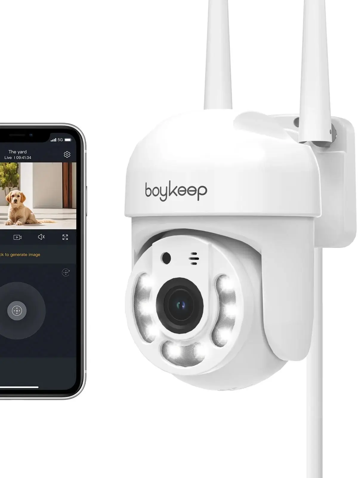 Cámara de Seguridad BoyKeep 3MP WiFi 2.4 GHz Exterior con Visión Nocturna 🌙