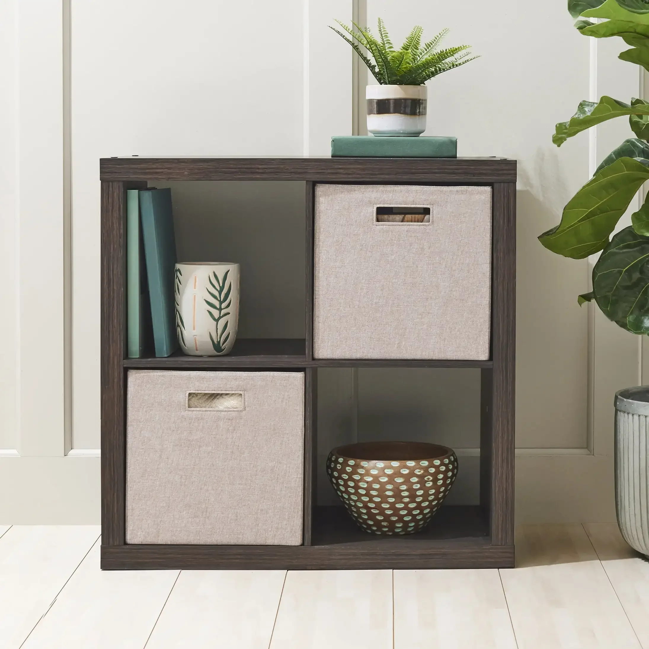 4-Cube Storage Organizer, Tobacco Oak