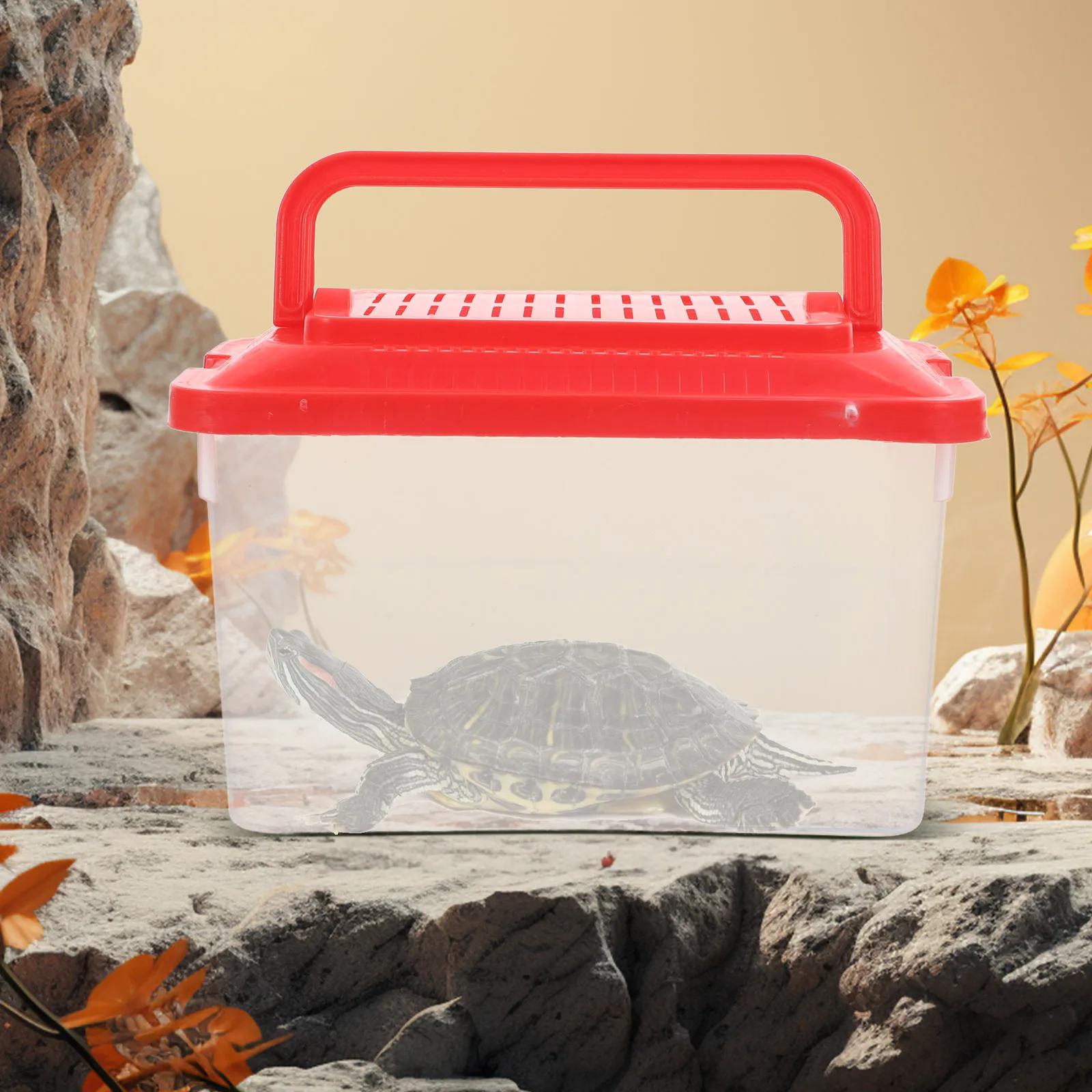 

Portable Fish Tank Bowl Transparent Aquarium Lid for Kids Baby Goldfish Betta Container Plastic Terrarium Box Turtle Tank Toy