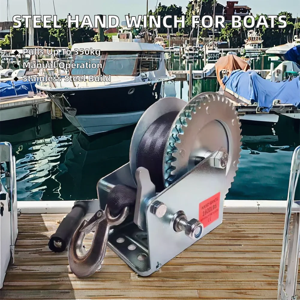 20-foot 1500-pound Polyester Webbing Hand Winch