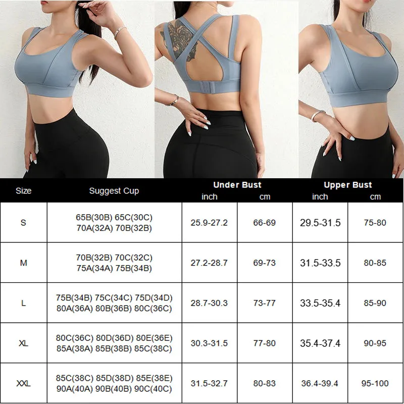 Aiithuug Sports Bras for Yoga Gym Workout Crop Top Fitness Tops Bounce Control Jogging Bras Push Up Running Top Active Wear