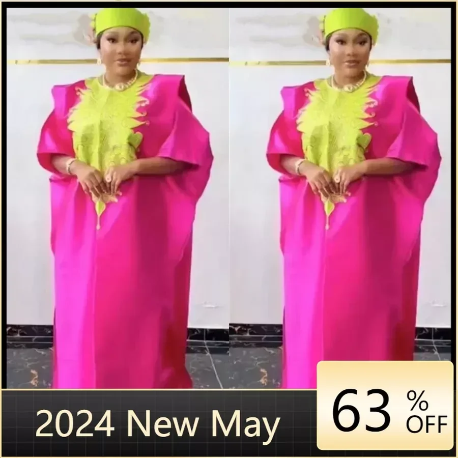 

African Dresses for Women Traditional Africa Clothing Dashiki Ankara Outfits Gown Abayas Robe Muslim Kaftan Maxi Long Dress 2024