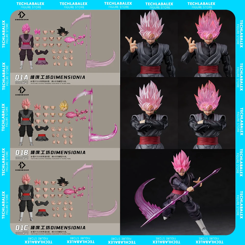 

In Stock Dimensionia Studio God-defier Black Goku Zamasu XENO Super Saiyan Rose Dragon Ball Z Action Figure Son Goku Models Toys
