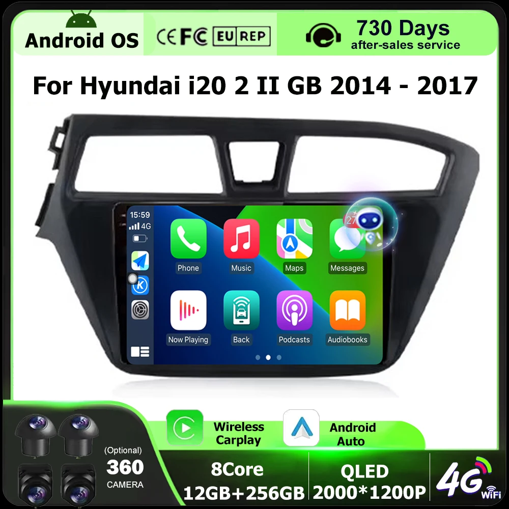 

Car Radio Multimedia Video Player Tools For Hyundai i20 2 II GB 2014 - 2017 Android 16 Auto Wireless Carplay Bluetooth DSP WIFI