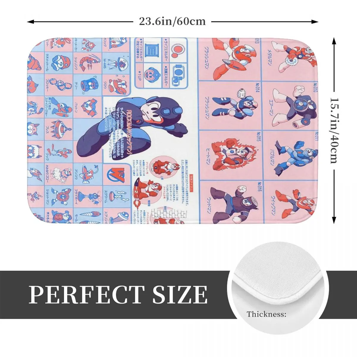 Classic Megaman Doormat Kitchen Entrance Home Floor Mat Anti-slip Carpet Rug for Bathroom Footpad Mats