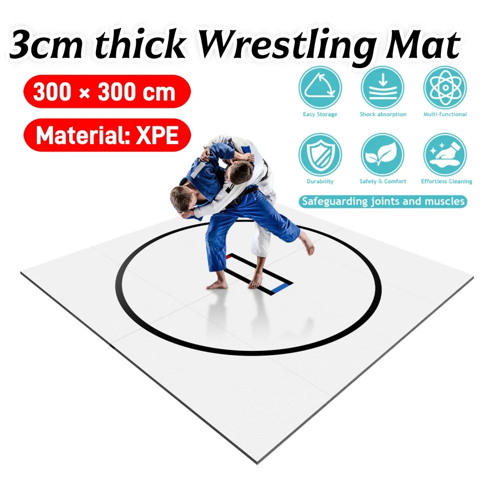 

Складной борцовский мат 3x3 м для джиу-джитсу, толщиной 1,2 дюйма, для тренировок по гимнастике, BJJ, MMA, боевым искусствам, боксу, грэпплингу
