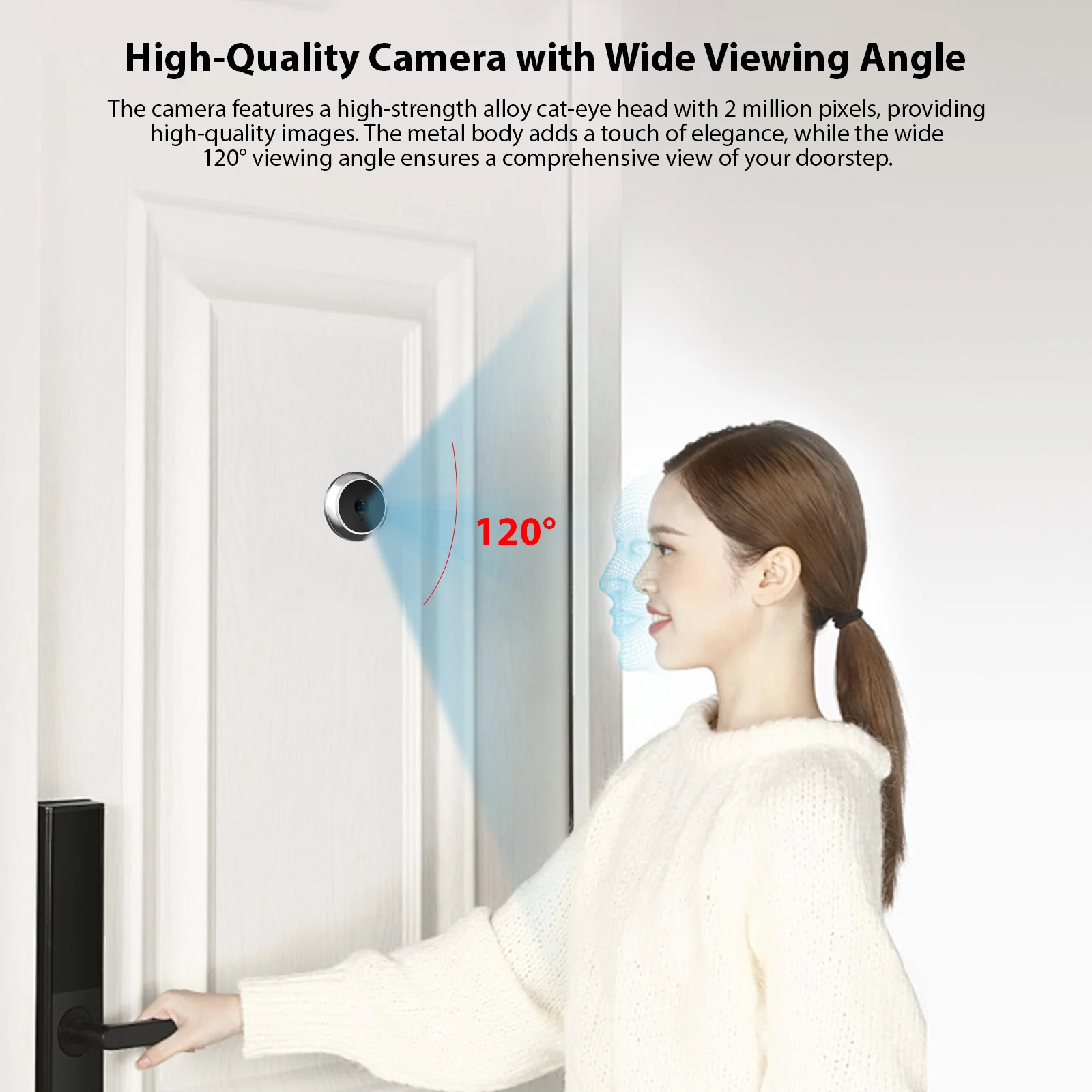 3.97-inch Peephole Camera for Apartment Door 2MP LCD Digital Peephole Viewer 120 Degree Color Infrared Camera 1080P Door Monitor