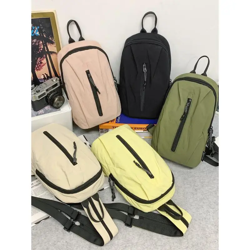 

Summer Dopamine Chest Bag Ins Japanese Couple Sweet Shoulder Bag Fresh And Casual Double-use Bag Mori Cute Crossbody Bag
