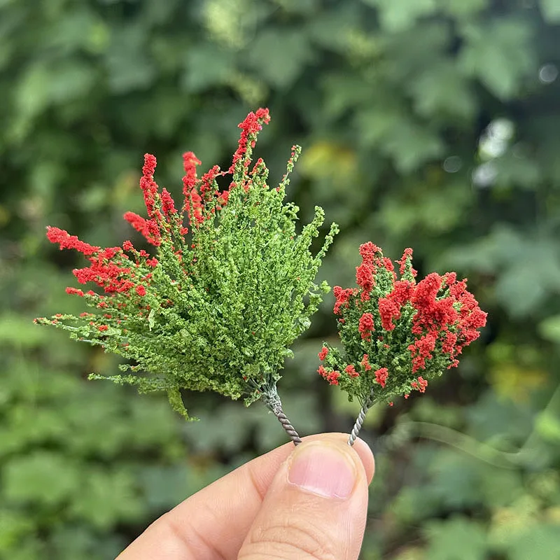 5pcs 3/6cm Simulation Flower Model Shrub Vegetation Model Platform Decoration Landscape Sand Table Landscaping Doll House DIY