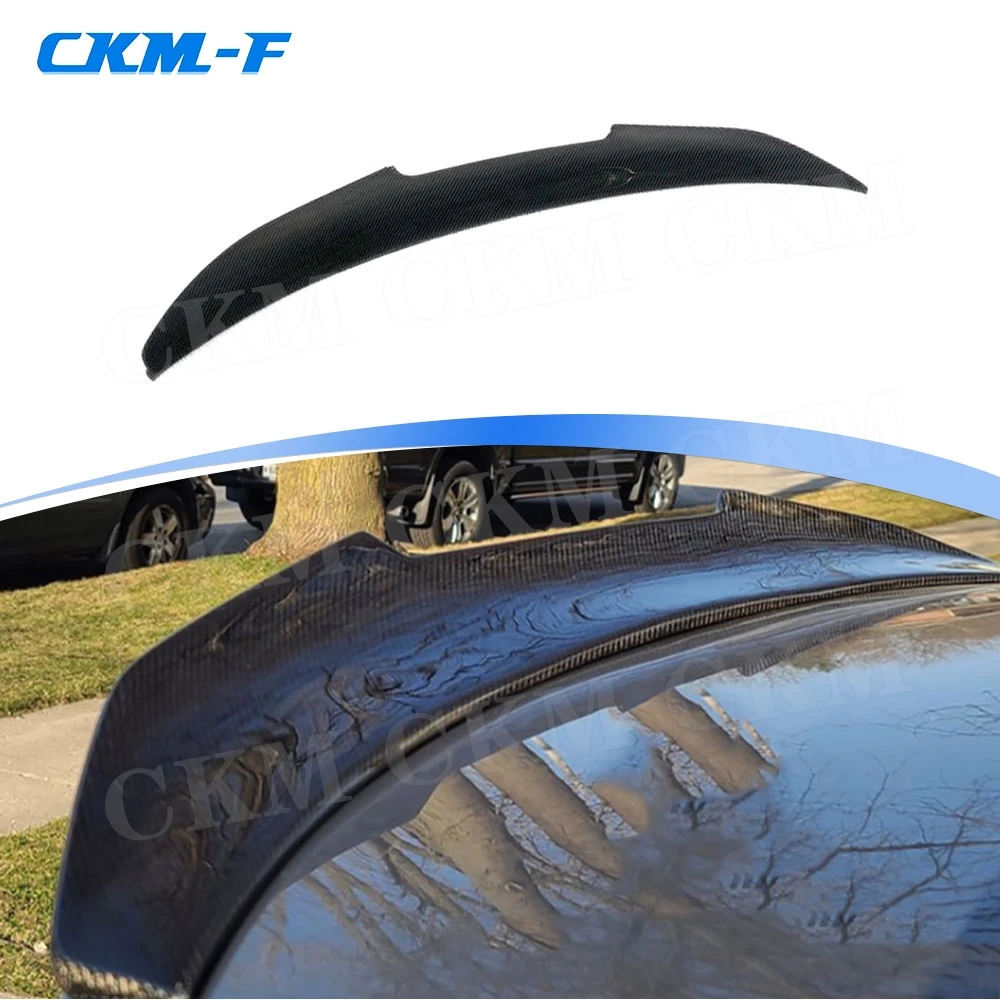 

for Audi A6 C7 S6 2012-2019 Carbon Fiber Rear Trunk Spoiler FRP P Style Rear Middle Tail Wing Lid Rear Mid Spoiler Wing Bodykits