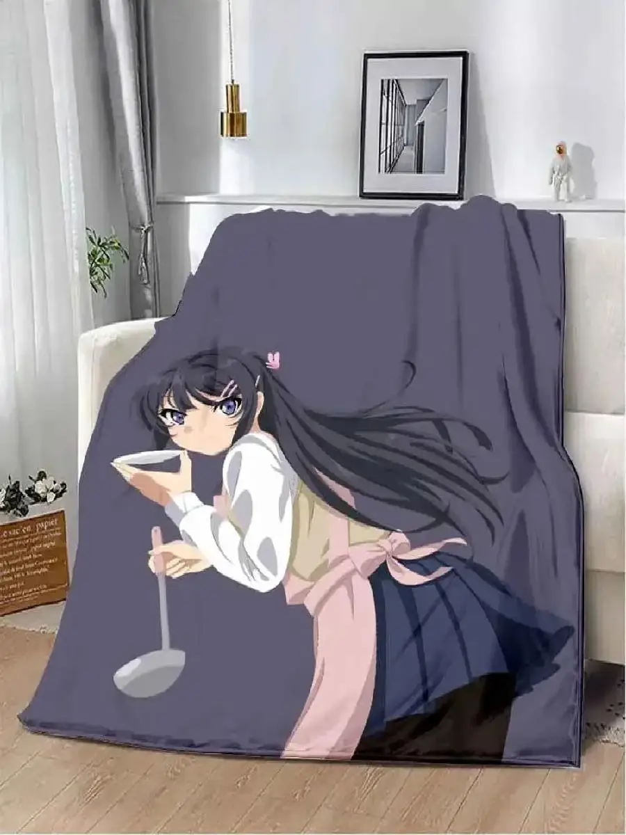 Bunny Girl Sakurajima Mai Printed Throw Blanket  Soft Warm Perfect for Home Travel Picnics and Gifts