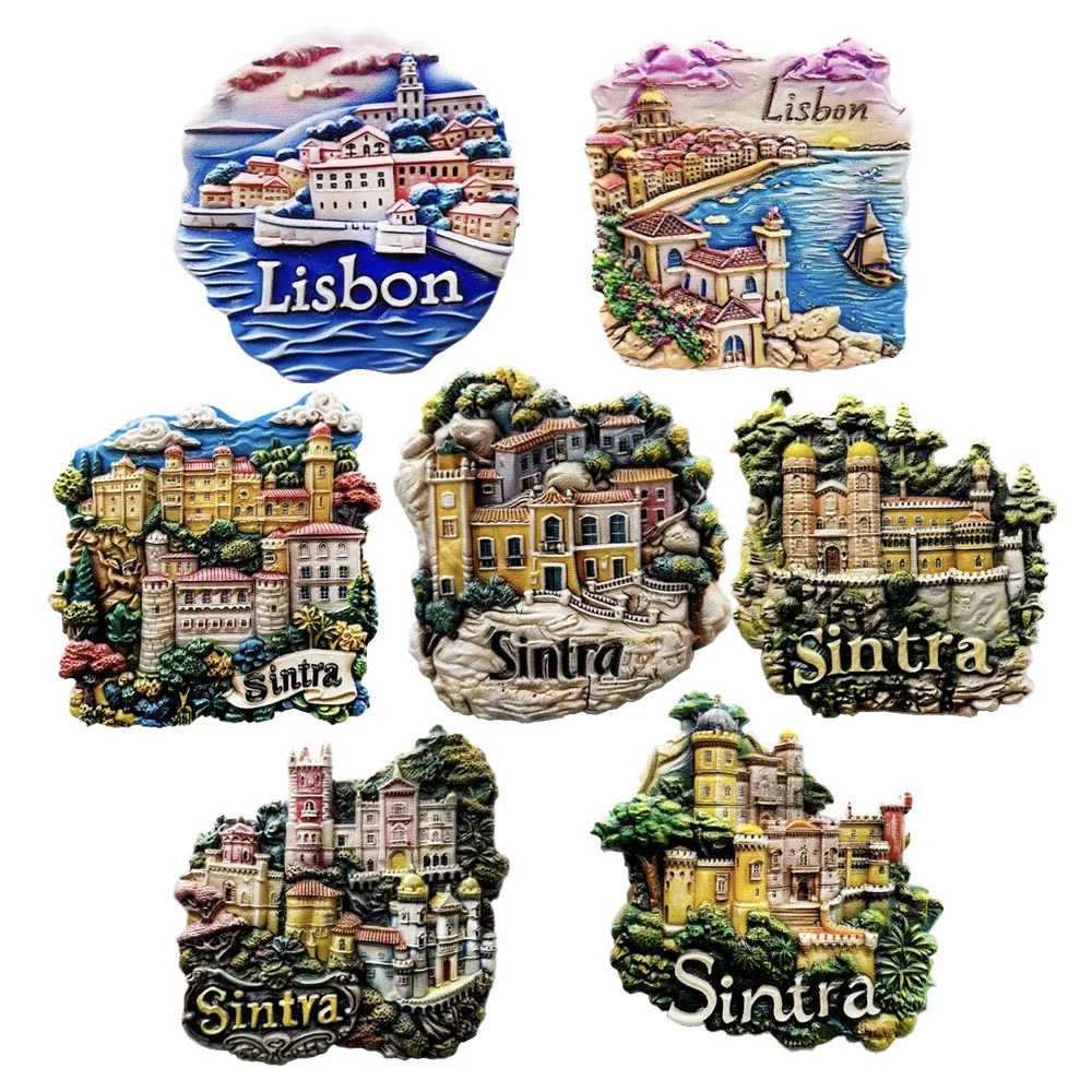 Europe Portugal Sintra Lisbon Resin 3D Fridge Magnets Tourism Souvenir Refrigerator Sticker Handicraft Gift Decoration