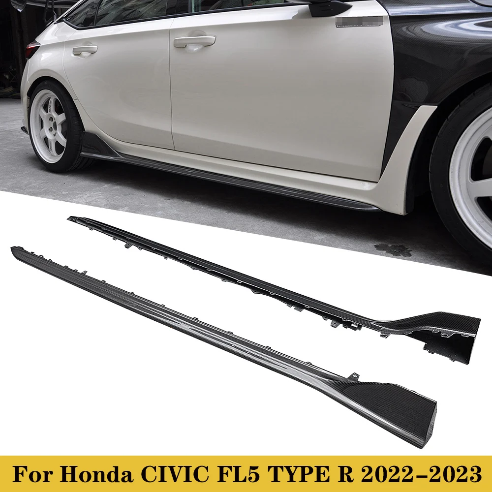 Carbon Fiber Side Skirts Chin Extension Lip Spoiler For Honda Civic 11TH FL5 Type-R 2022-2023 Auto Tuning