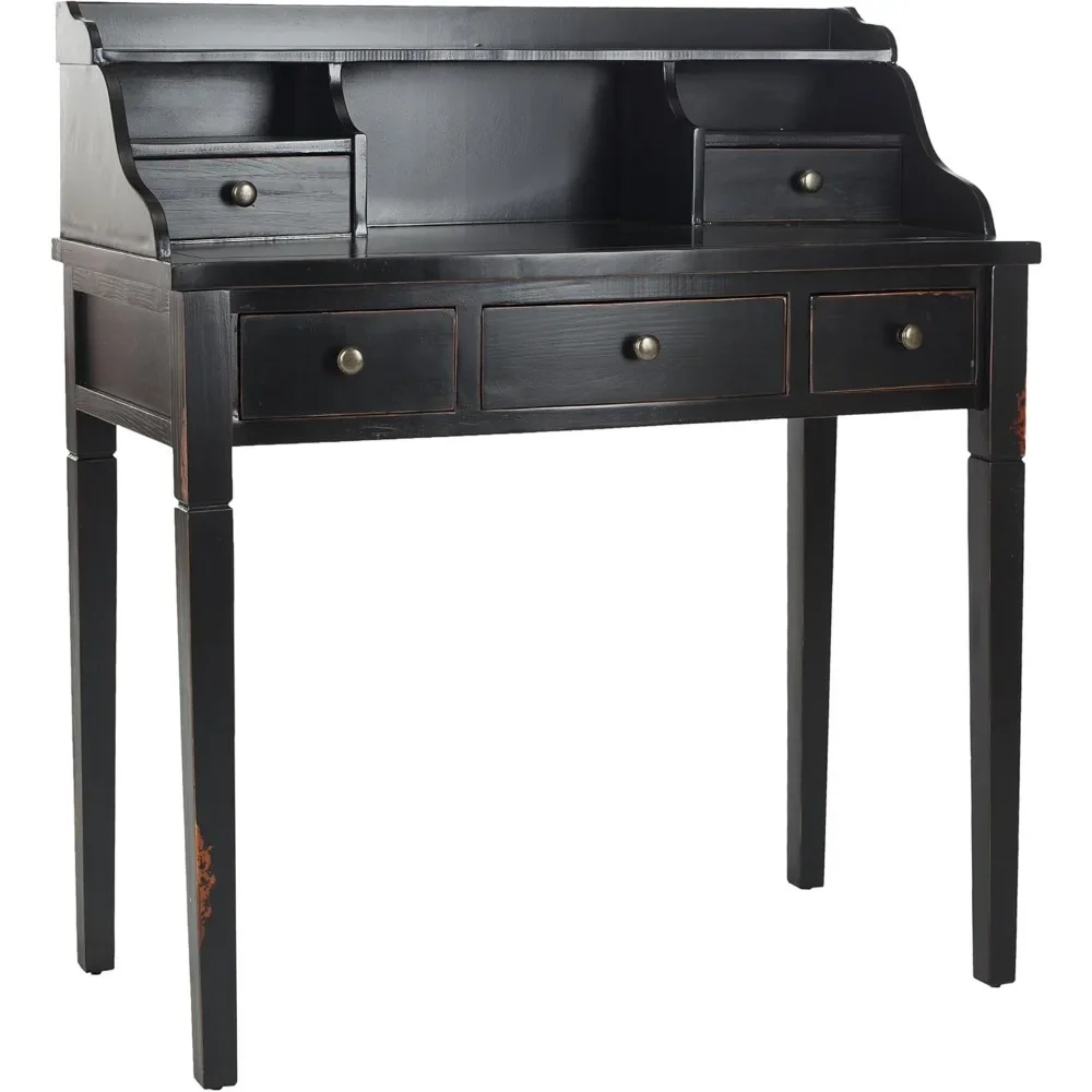 Bureau d'ordinateur contemporain, table en bois massif enrichi pour salle d'étude, bureau à domicile, 5 wers de proximité, 36.2 po W