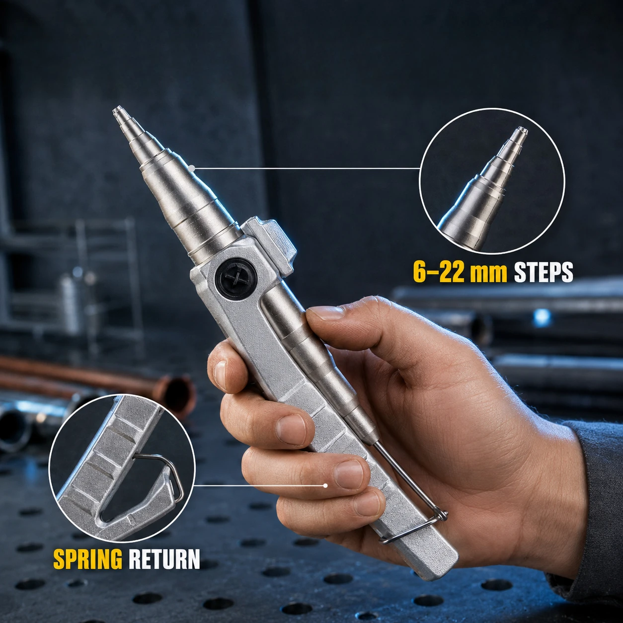 CT-622 Manual Flaring Tool 6-22mm Copper Tube Expander - Professional HVAC Refrigeration Swaging Kit for Air Conditioner Repair