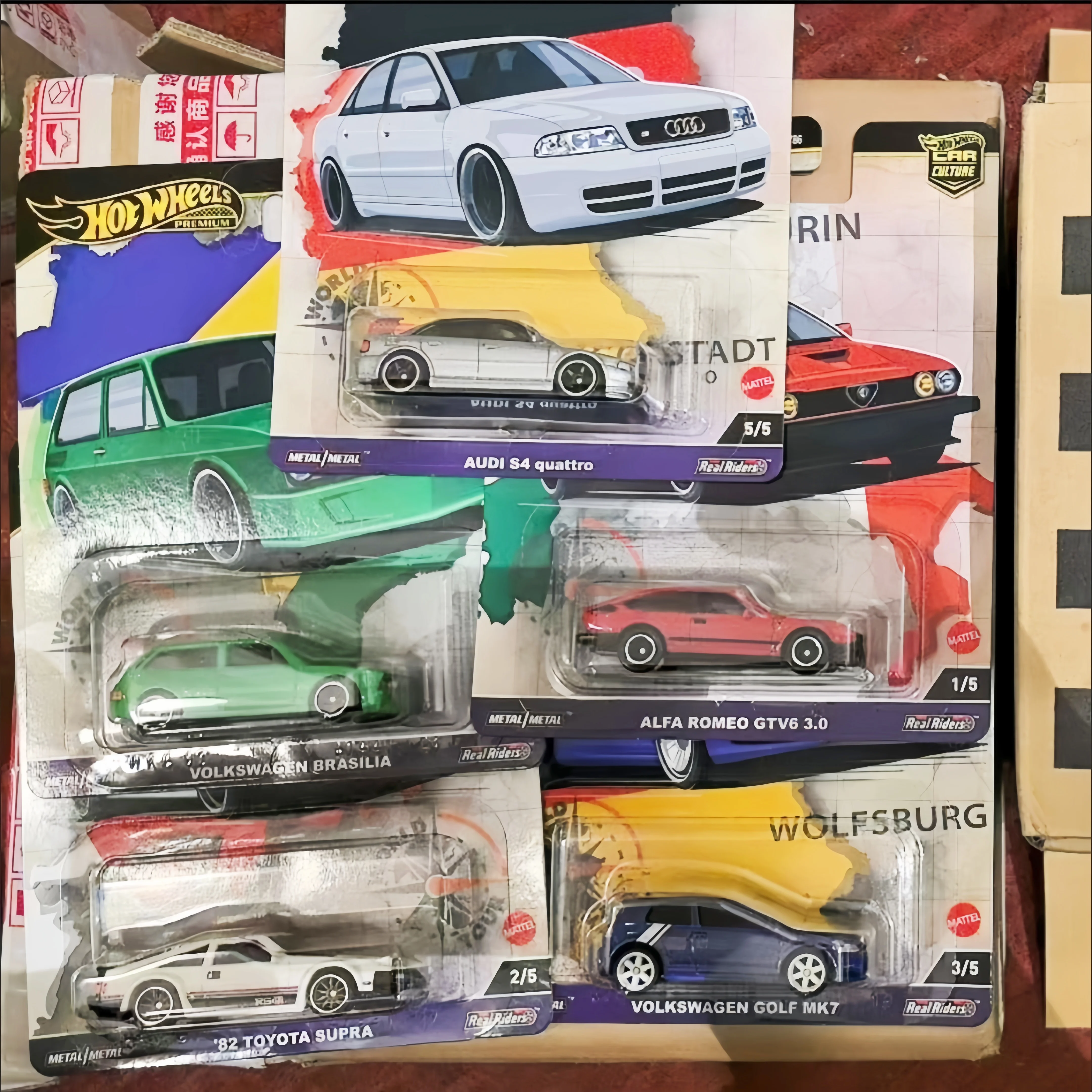 نماذج سيارات قسطية من Hot Wheels بمقياس 1/64 لعبة سيارة فولكس فاجن جولف برازيليا أودي S4 كواترو ألفا لهواة الجمع