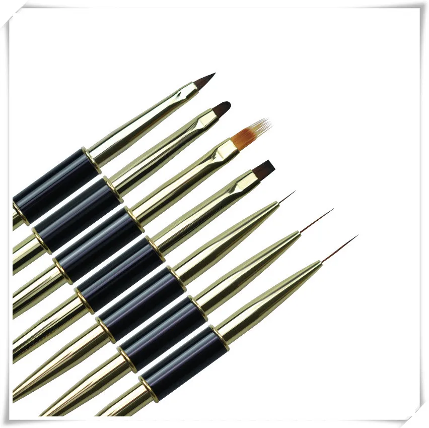 1/7PCS Dual End Nail Art Stripes Lines Liner DIY Painting Brush Liquid Powder Acrylic UV GEL Extension Builder French Drawing