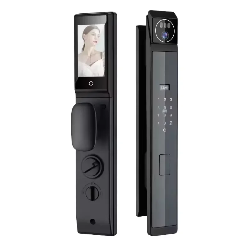 WIFI TUYA 3D Face Recognition Smart Door lock Support Facial, fingerprint,password, code,  keys and Video Intercom Functions