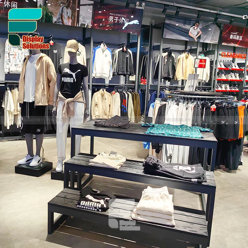 {Custom} Retail Kleding Winkel Armaturen Kleding Winkel Interieur Design Winkel Schappen Kleding Display Rekken Boetiek