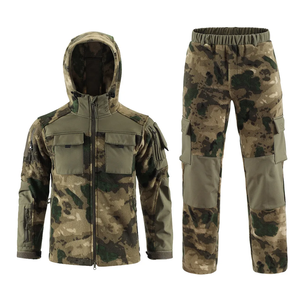 Winter Herren Outdoor Camouflage Jacke Set taktische Kapuzenjacke Winter warme Jacke Innenschicht Herren Winteranzug Herren Set – Detail 6