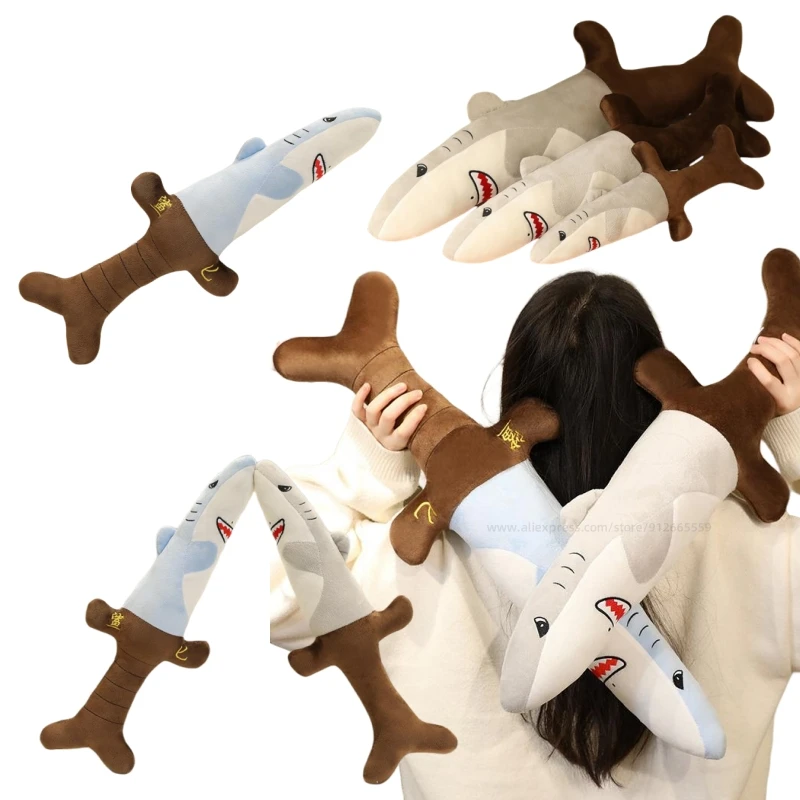 

Креативная забавная песочная акула, нож, плюшевая игрушка, мягкий милый меч в виде акулы, мягкие игрушки для детей, подарок на день рождения для мальчиков и девочек, декор