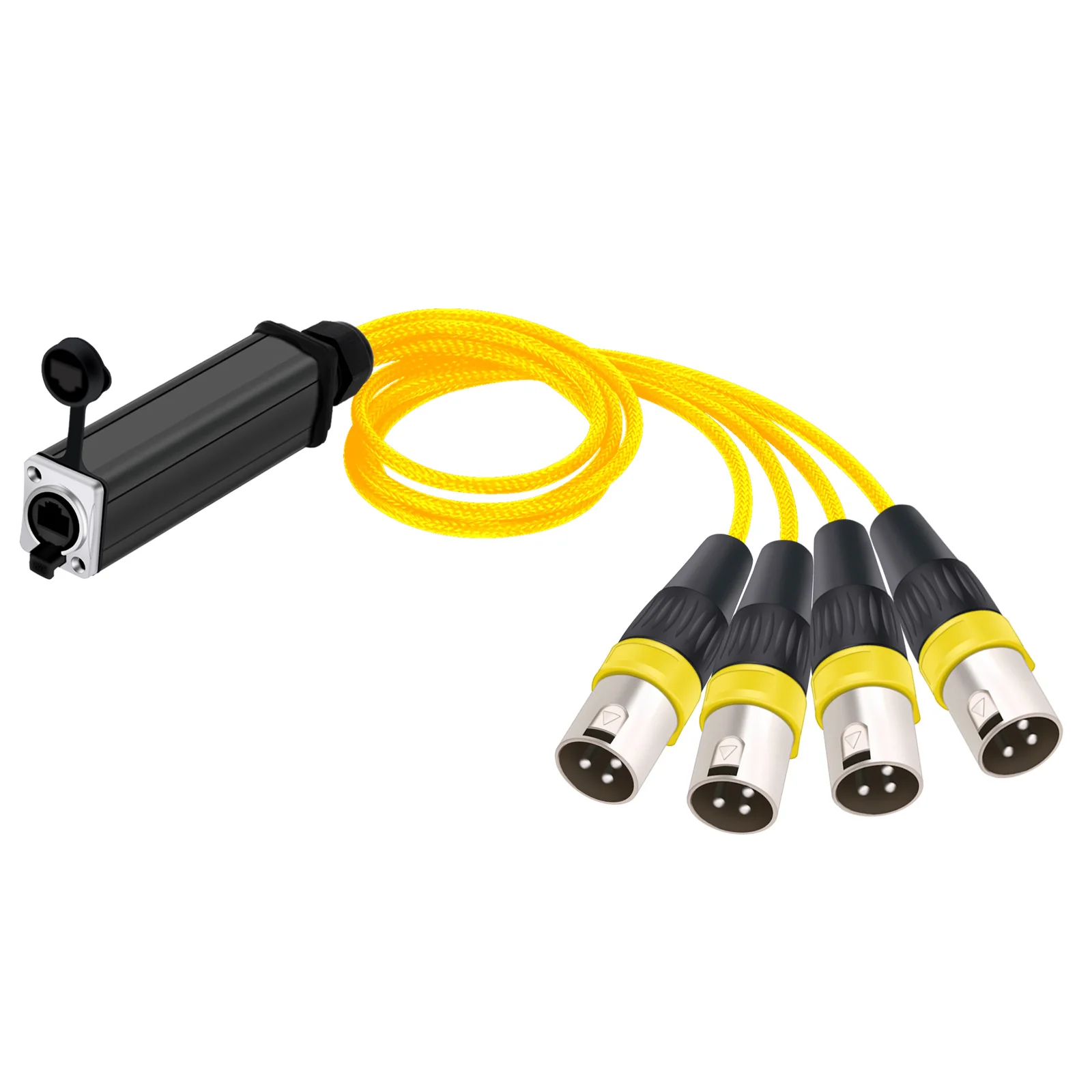 RJ45 Female To 4 Channel XLR Audio DMX Snake Cable Network Extension Color Braid Splitter Cable for Stage and Studio Recording