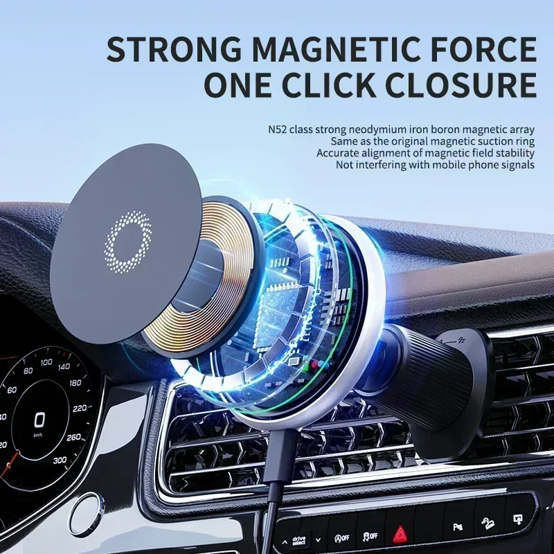 Car Phone Holder Magnetic for Toyota  Auris E180 2016 2017 2018 Wireless Charging Special Fixed Base MagSafe Mount Accessoires - view 6
