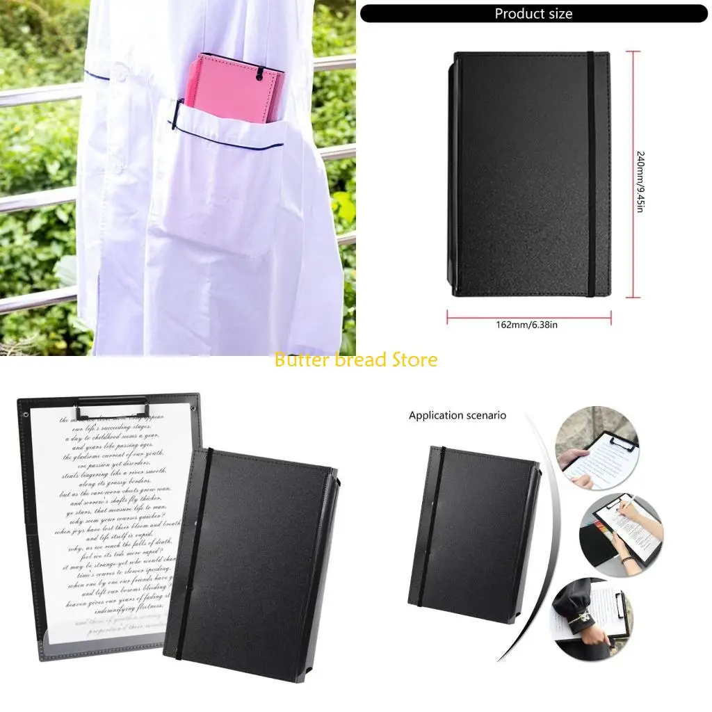 

W89C Многоцелевая папка для файлов с буфером обмена, складная папка для кормления с эластичной лентой, карманный блокнот для для