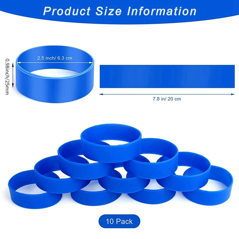 10 Pack Heat Silicone Bands For Sublimation, Silicone Bands For Sublimation Tumbler Silicone Bands For Art DIY Craft