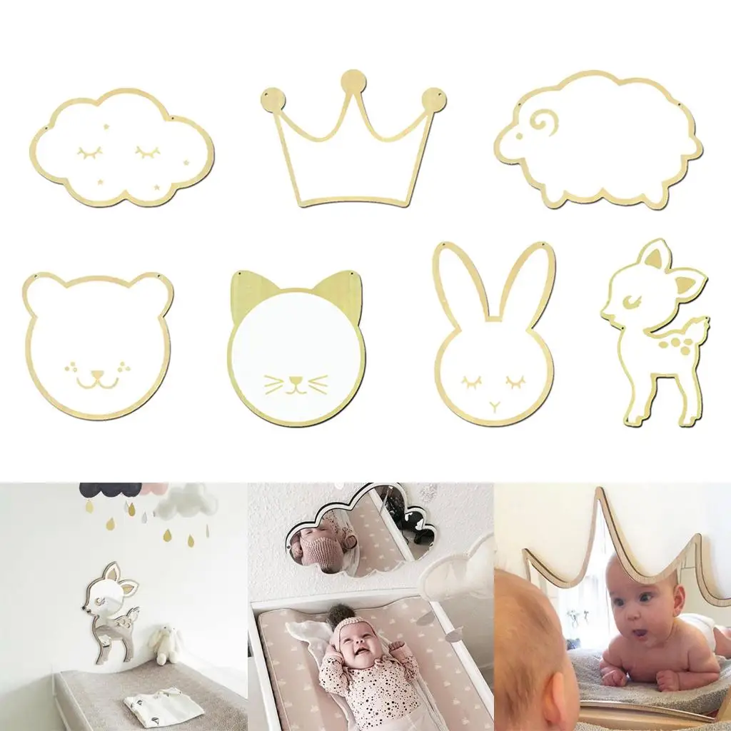 

Детское акриловое настенное зеркало с веревкой, подвесное детское декоративное украшение для ванной комнаты, гостиной, 3d настенные наклейки