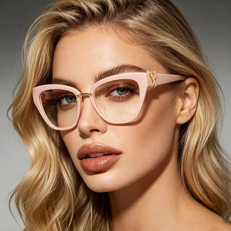 45605 Rhinestone Cat Eye Glasses Frames Women Diamond Decoration Styles Optical Fashion Computer Glasses
