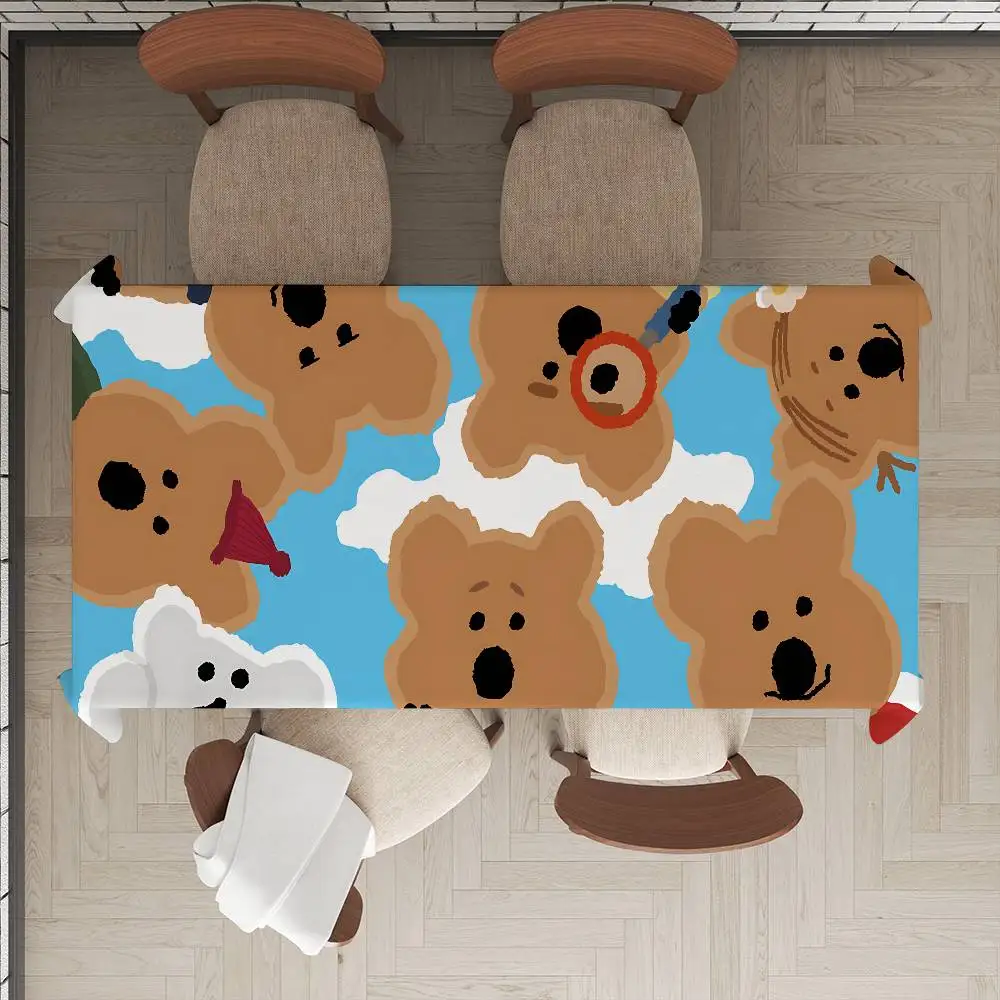 Quokka Brand D-dinotaeng-S Tablecloth Table Decor Reusable Waterproof Kitchen Dining Table Cloth Holiday Party Decoration