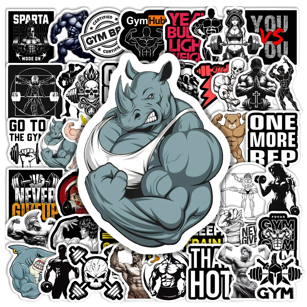 Home Gym Aesthetic - ฟิตเนสยิมสติกเกอร์ไวนิลกันน้ำสำหรับสมุดภาพแล็ปท็อปโทรศัพท์กระเป๋าขวด DIY ของขวัญของเล่นจังค์เจอร์นัลตกแต่ง