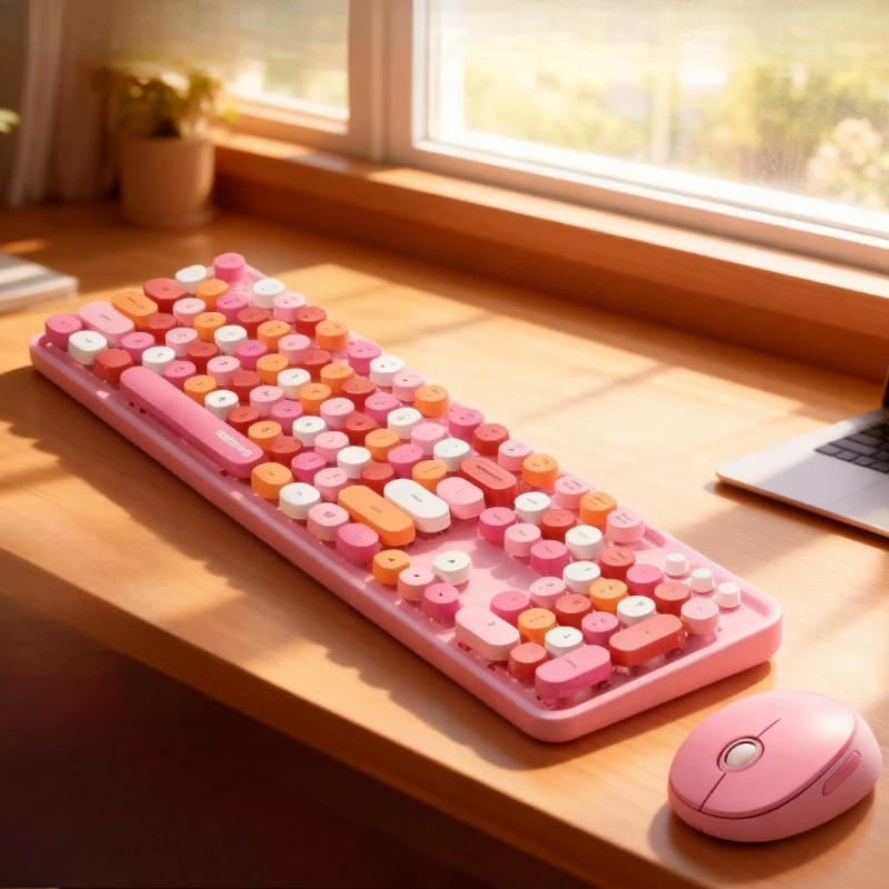 مجموعة لوحة مفاتيح وماوس لاسلكية من Mofii، كتابة عالية جمالية وهادئة ونقر متوافقة مع أجهزة الكمبيوتر المحمولة/الكمبيوتر المكتبية، للاستخدام المريح