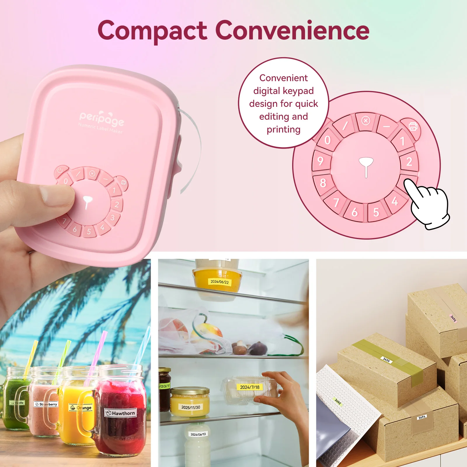 Peripage P10-Pro Mini Portable Thermal Printer Inkless Self-Adhesive Label Maker & 6Rolls Stickers Printing Labeling Machine view 5