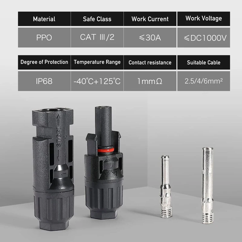 1/6/10 Pairs Connector Spanner connected Solar Panel Connectors Male & Female IP67 1000V 30A dc Tool for solar system use