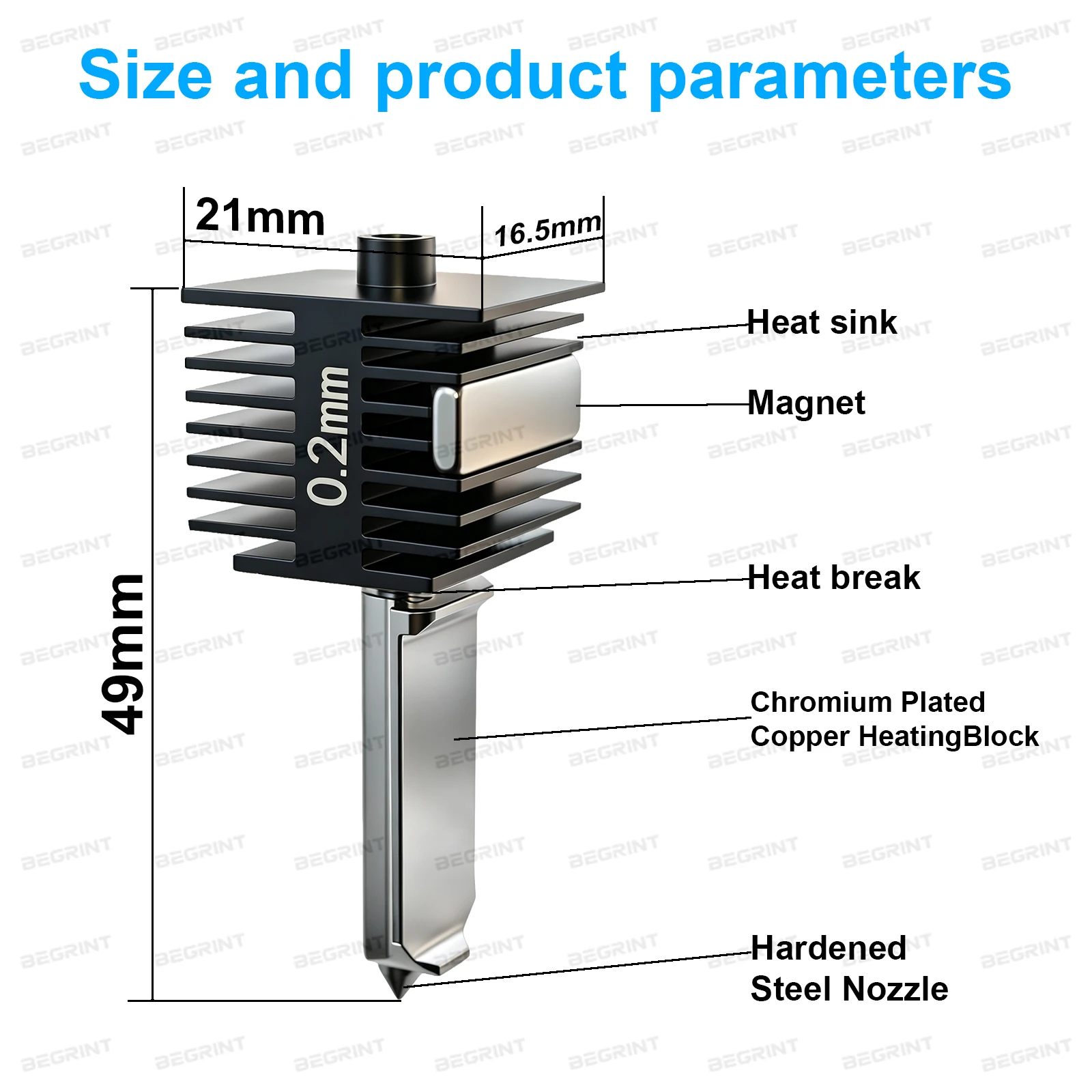 For Bambu Lab A1 Mini A1 Hotend Hardened Steel Nozzle All‑in‑one Printing Head High‑Speed For Bambulab Hot End Bamboo 3D Printer