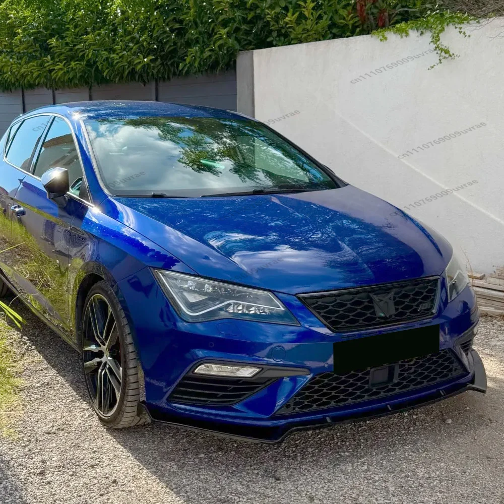 For Seat Leon MK3 MK3.5 Cupra FR Sportstourer SC 2012-2020 Front Bumper Splitter Lip Spoiler Diffuser Guard Tuning Gloss Black view 2