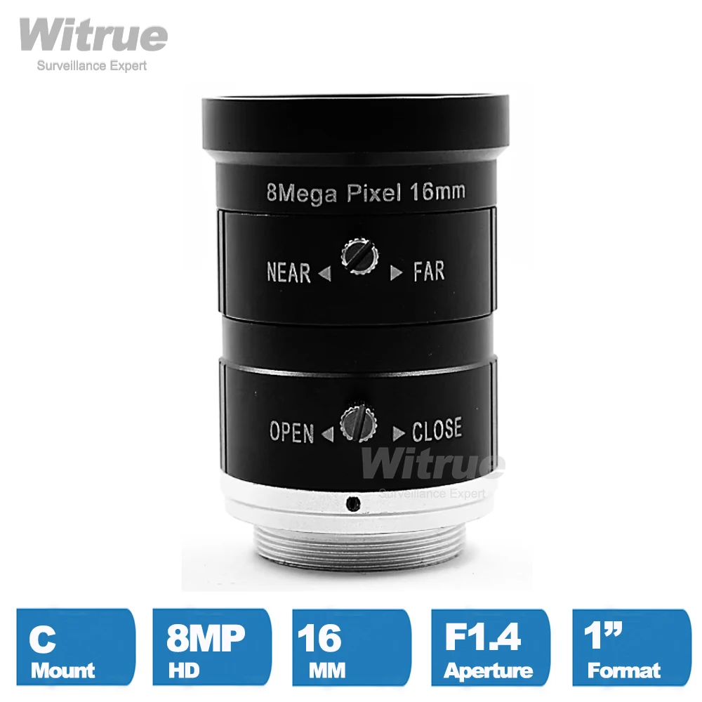 Witrue HD 4K 8MP 16mm F1.4 C Mount Professional 1