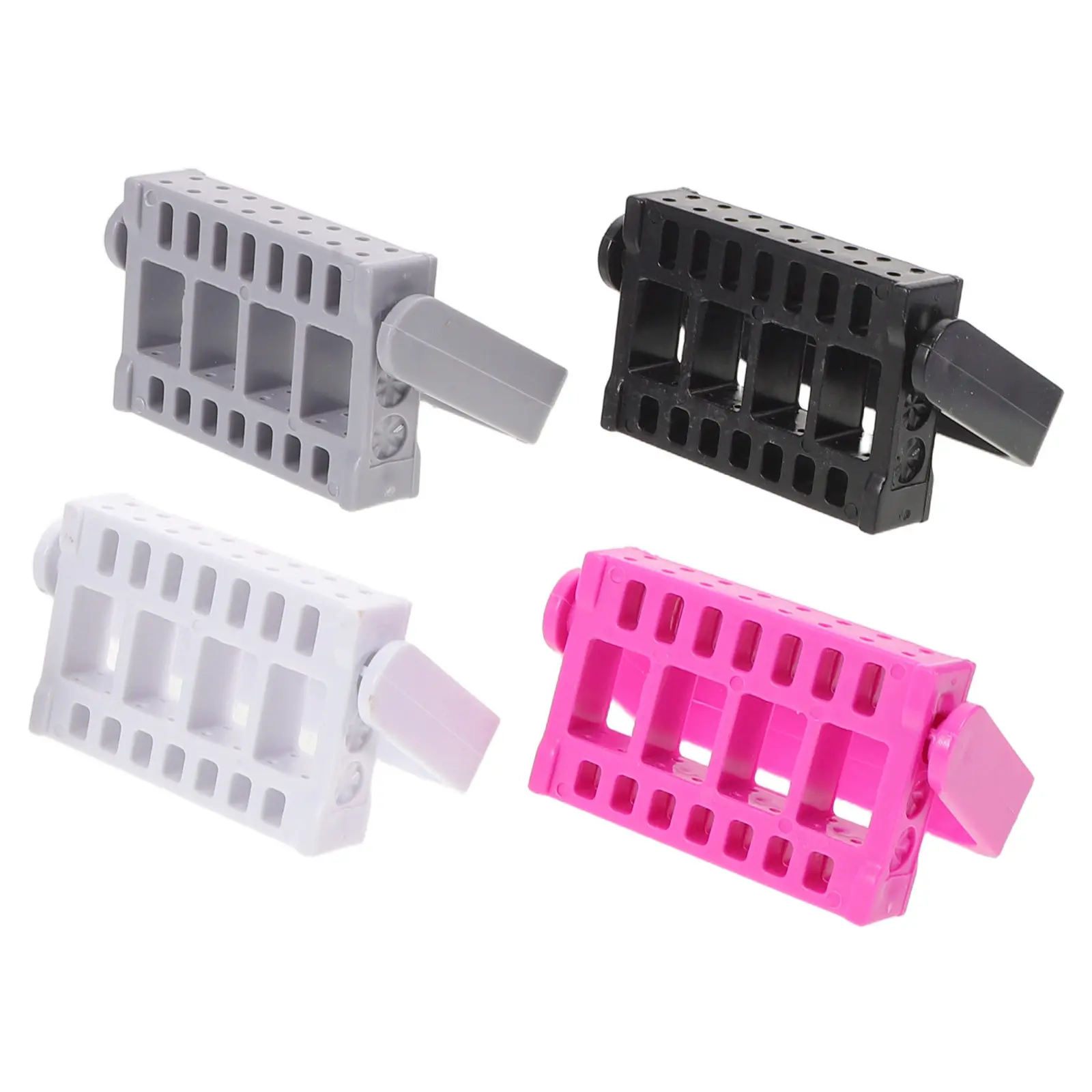 

4Pcs Nail Drill Bits Storage Organizer Box 16 Holes Nail Grinding Bit Holder Display Stand Salon Home Manicure Tool Organizer