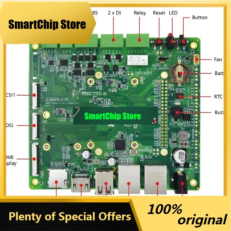 SmCpCompute Module 4 Industrial-grade Backplane With Dual Ethernet Ports, RS485 Serial Port And 4G Communication Support Accesso