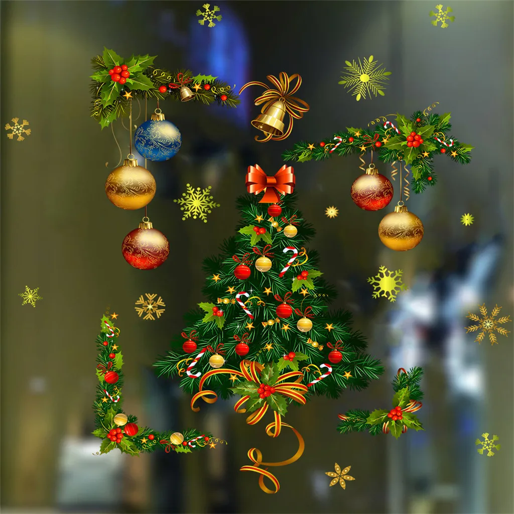2026 Christmas Balls Wall Stickers Window Glass Festival Decals New Year Christmas Decorations for Home Decor Decal Stickers