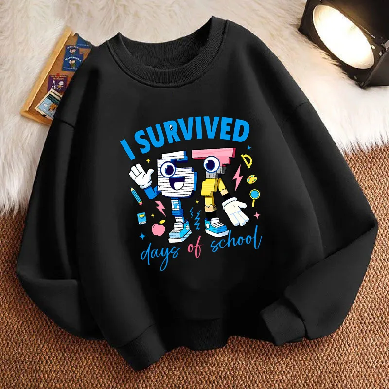 Kinder-Sweatshirt Cartoon Casual Spring Italian Brainrot 67 Six Seven Rundhalsausschnitt Grafikdruck Hoodie Junge/Mädchen Kinder Kapuzenpullover