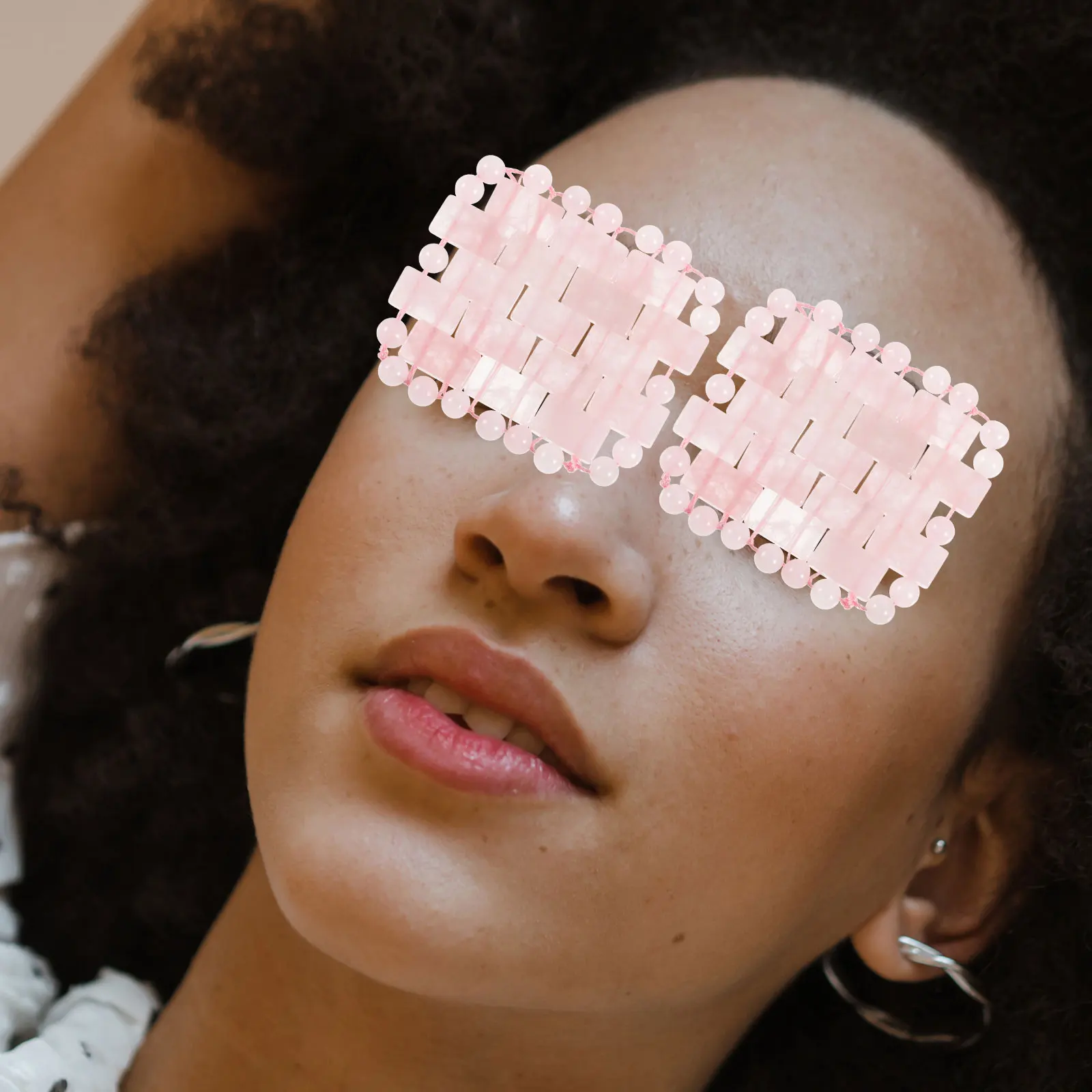

Rose Quartz Eye Mask Cooling Blindfold Salon Gems Facial Tool Relax Eyes Sleep Aid Stress Relief Spa Accessory