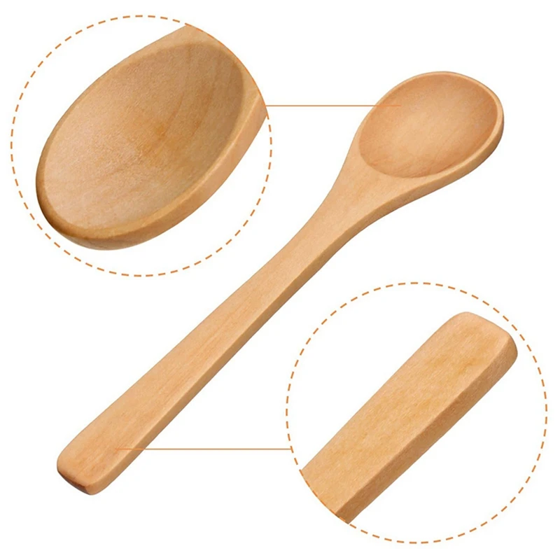 HOT SALE 150 Pieces Mini Wooden Spoon Small Soup Spoons Serving Spoons Condiments Spoons Wooden Honey Teaspoon Wood Brown