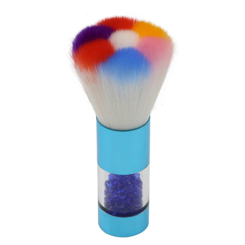 Rainbow Nail Art Dust Brush acrilico UV Gel Polish Powder Cleaning Tool Soft Glitter Powder Remover pennelli per trucco strumenti per Manicure