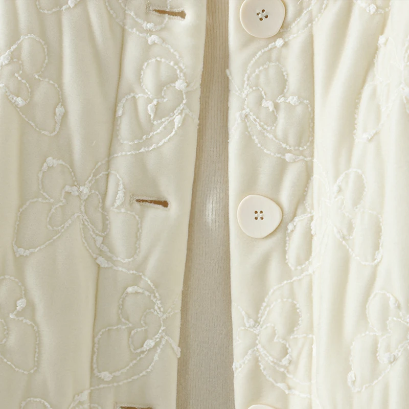 Thiened Heavy Work Velvet Cotton Jaet Winter New Sle Warmth Sve Rope Design Valley damesjas met enkele knop