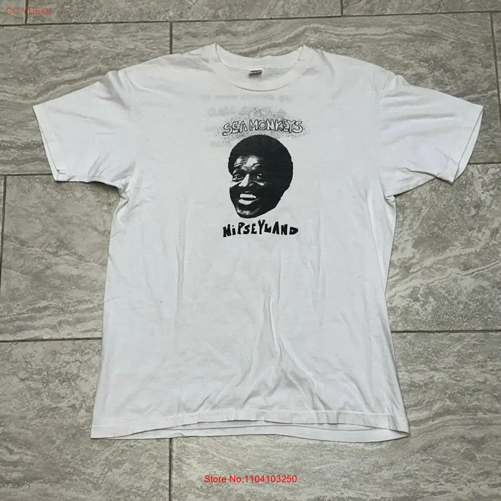 Camiseta Rara Vintage de los 90 Sea Monkeys Nipseyland Talla XL, Comedia y Música de Nipsey Russell, Estilo Vintage Lavado y Elástico, Versátil