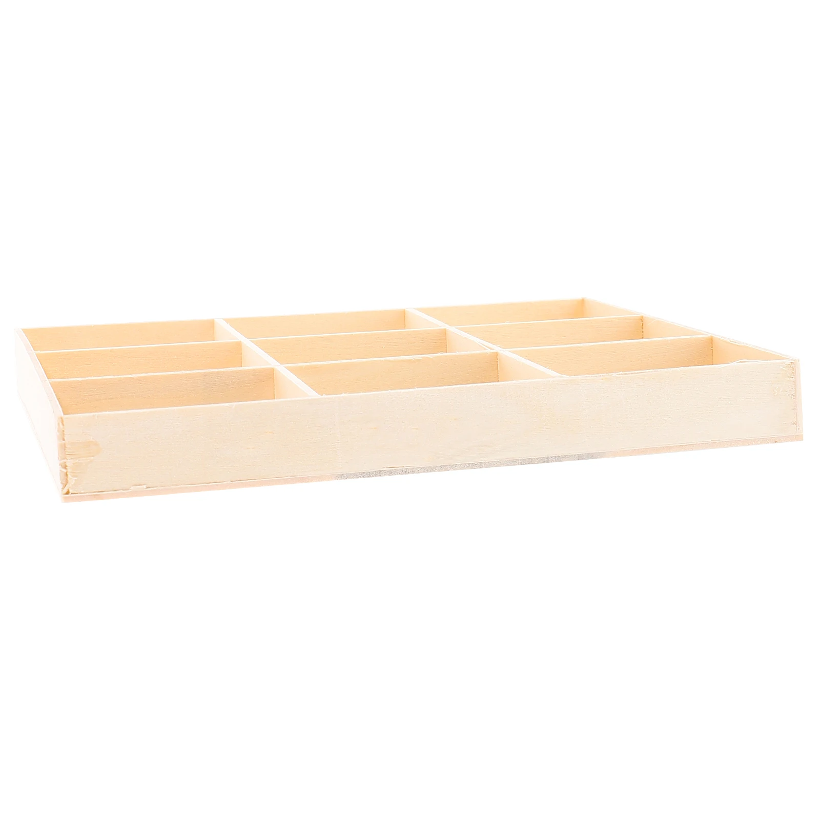 

Wooden Storage Box 9 Compartments Jewelry Tray Organizer Holder Ring Display Vintage Mini Dish Decorative Container
