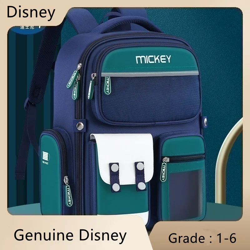 2023 Disney New Mickey School Bags For Boys Girls Grade 1-4 Minnie Primary Student Leisure Shoulder Orthopedic Backpack Mochilas